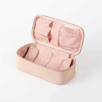MUJI 聚酯纤维平型化妆包 粉米色